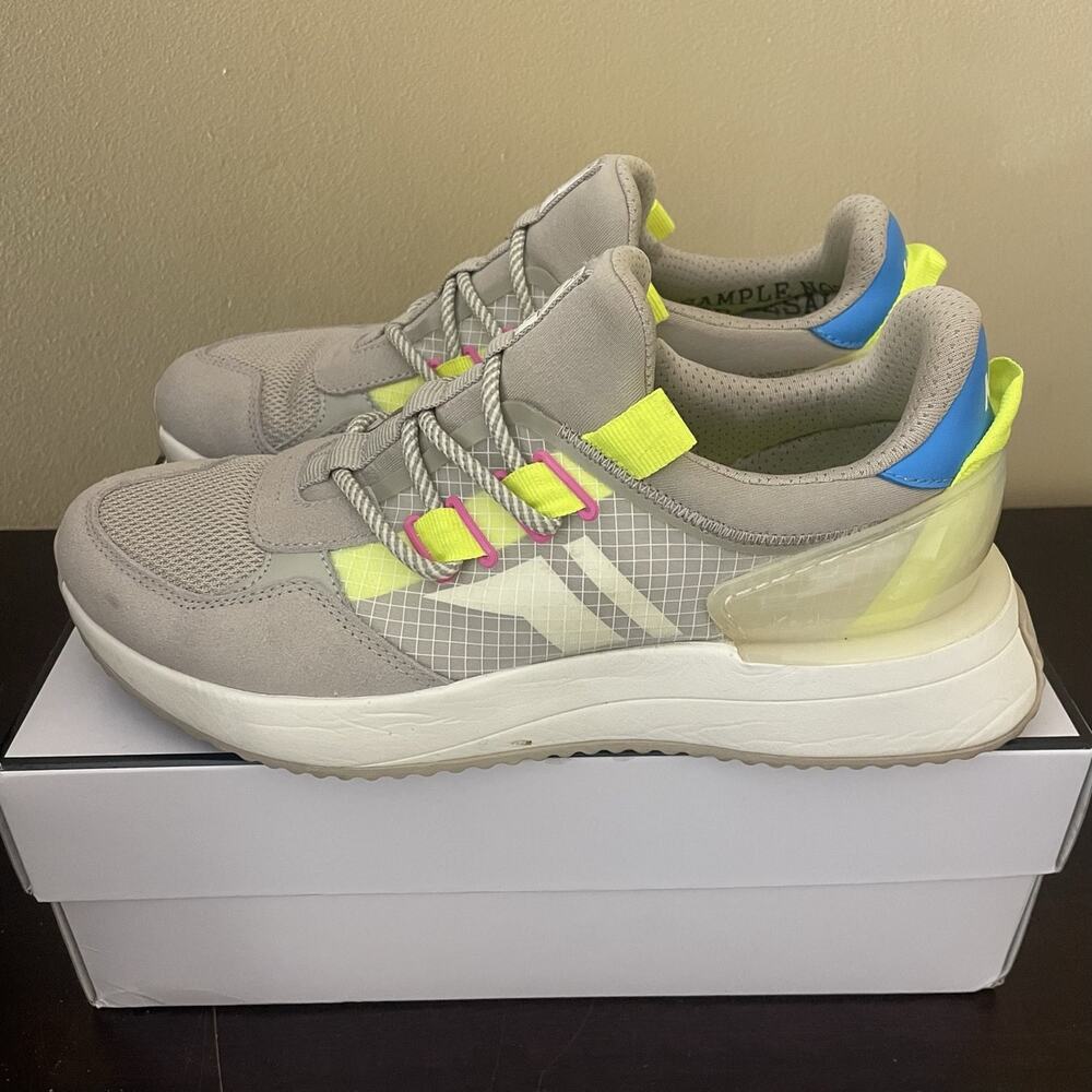 Keds Tiasa Womens Grey Neon Mesh Suede Trail Running‎ Sneakers